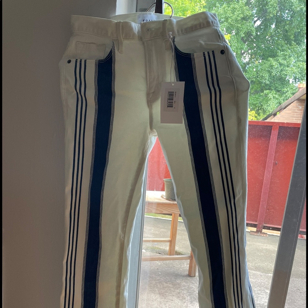 Frame striped jeans—le crop mini boot cut